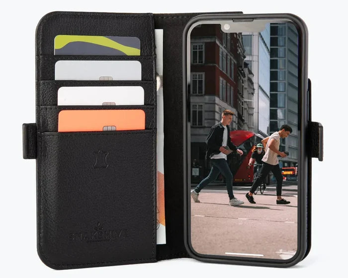 Snakehive UK Metro Wallet Apple iPhone 14 - Metro Leather Wallet Phone Case Metro Leather Wallet Phone Case for Apple iPhone 14