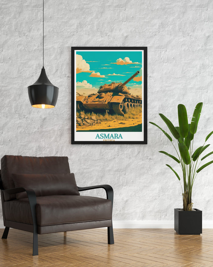 Asmara Art - Tank Graveyard Home Decor - Eritrea Living Room Decor
