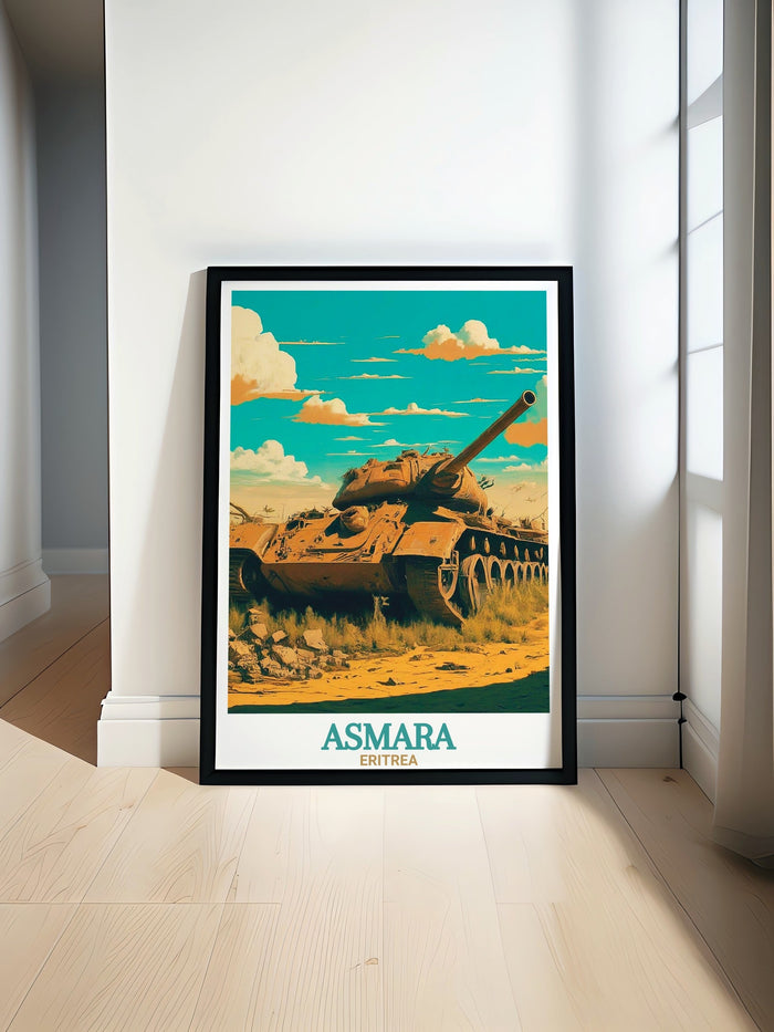 Asmara Art - Tank Graveyard Home Decor - Eritrea Living Room Decor