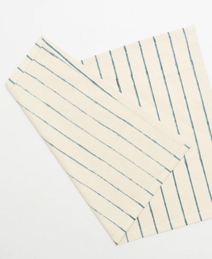 Block Print Placemat Set | Spruce Stripe