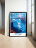 Buffalo   Travel Posters - Niangara Falls  Home Decor - USA  Living Room Decor