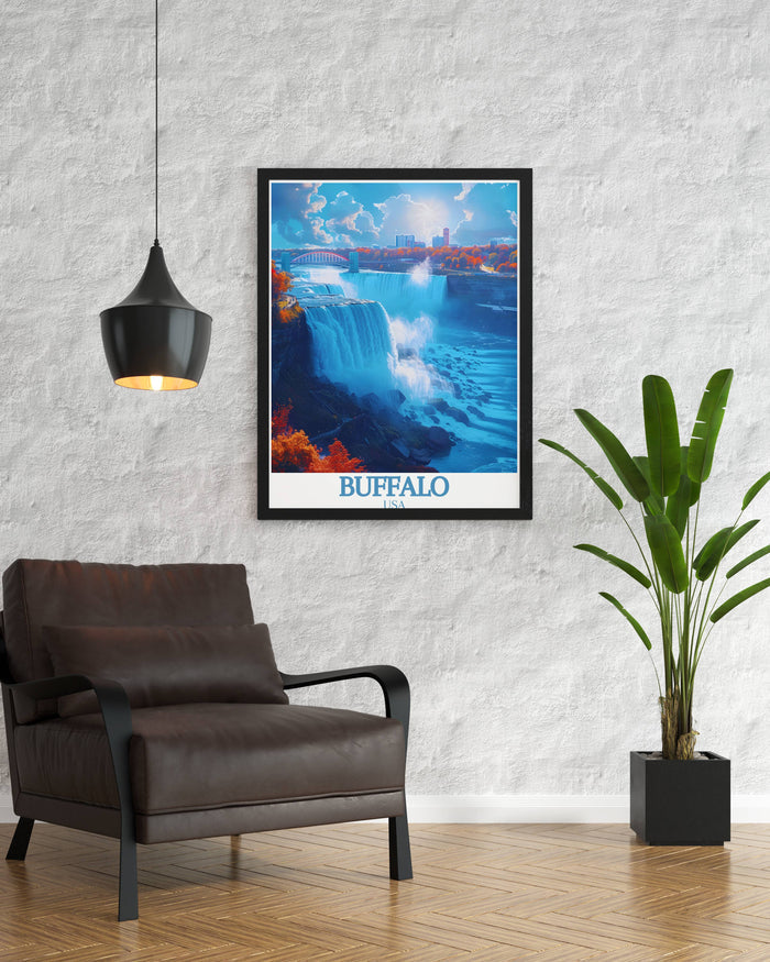 Buffalo   Travel Posters - Niangara Falls  Home Decor - USA  Living Room Decor