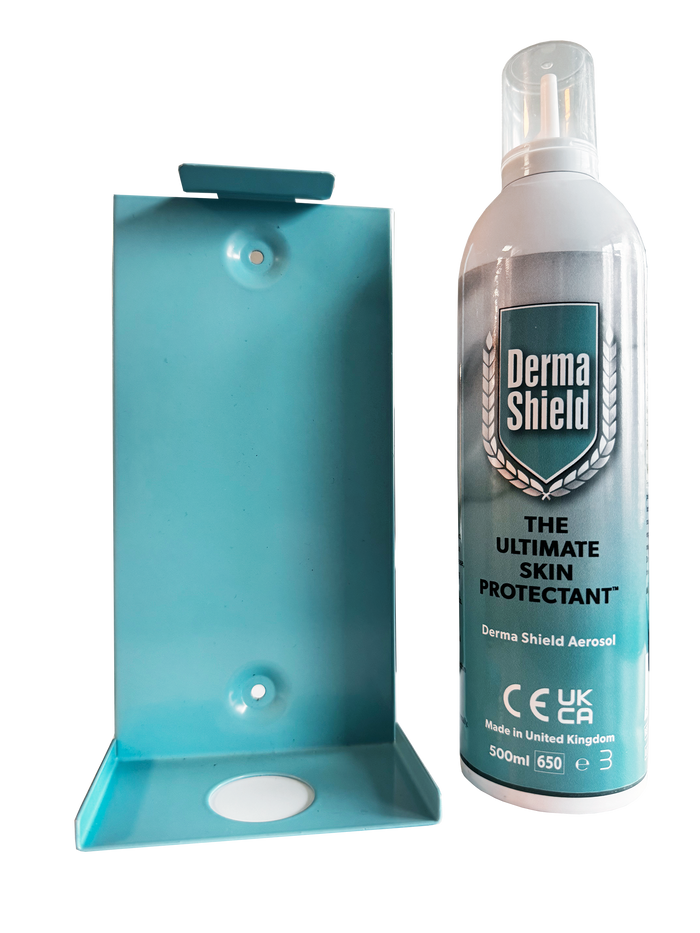 Derma Shield Wall-Mount Can Holder + Educational Board