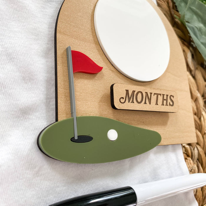 Dry Erase Monthly Milestone Sign - Golf