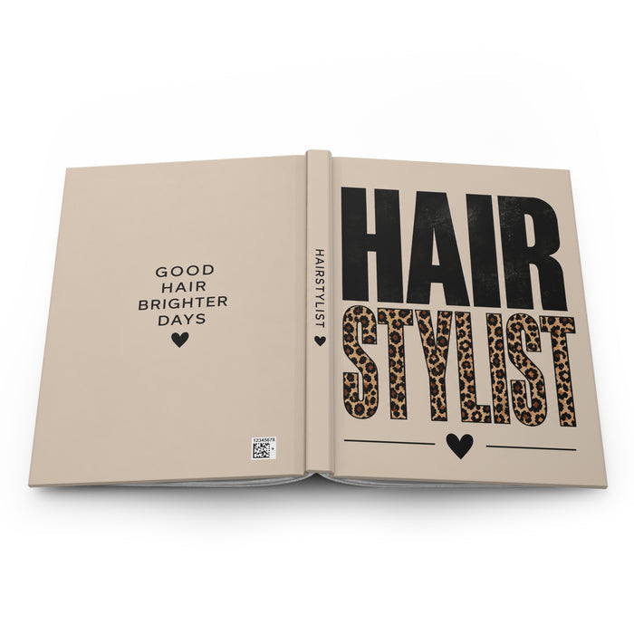 HAIR STYLIST Leopard Accent Hardcover Journal | Lined Notebook