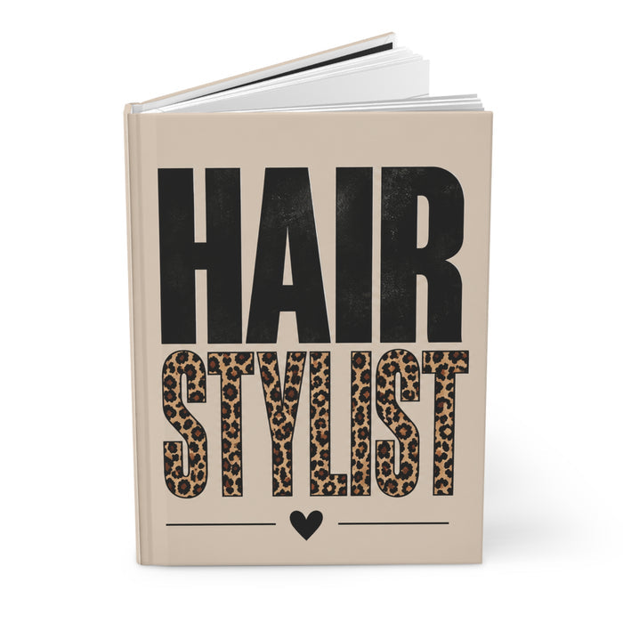 HAIR STYLIST Leopard Accent Hardcover Journal | Lined Notebook