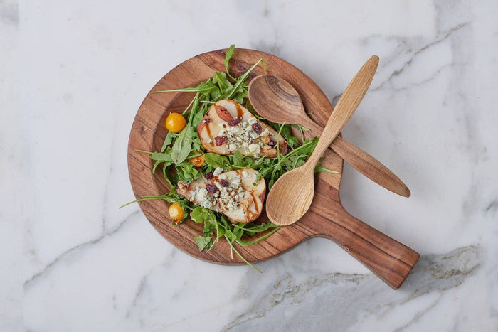 Italian Cutting Board Bowl with Mezzaluna Set, Small