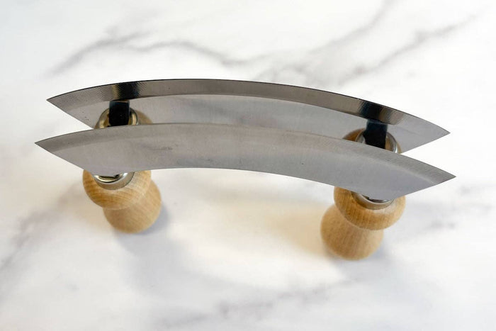 Italian Cutting Board Bowl with Mezzaluna Set, Small