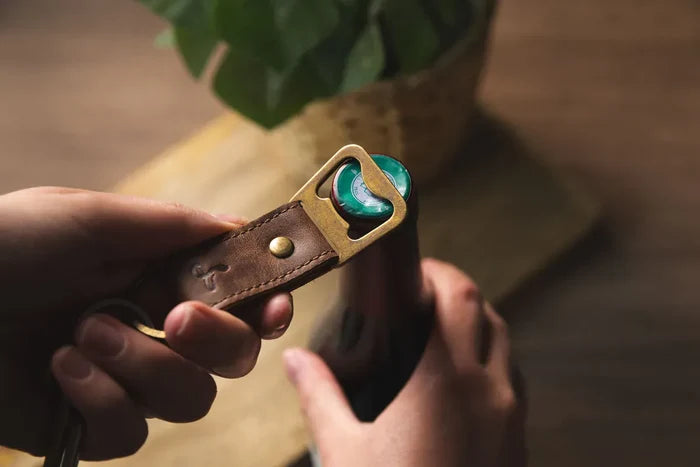 Snakehive Accessories Leather Bottle Opener Vintage Leather Bottle Opener | Leather Accessories