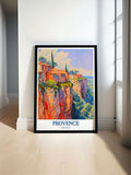 Provence   Posters - Roussillon and Ochre Village  Home Decor - France  Art