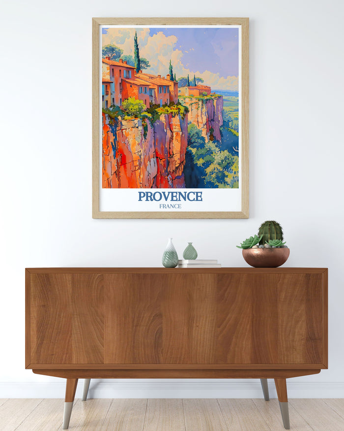 Provence   Posters - Roussillon and Ochre Village  Home Decor - France  Art