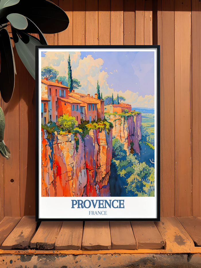 Provence   Posters - Roussillon and Ochre Village  Home Decor - France  Art
