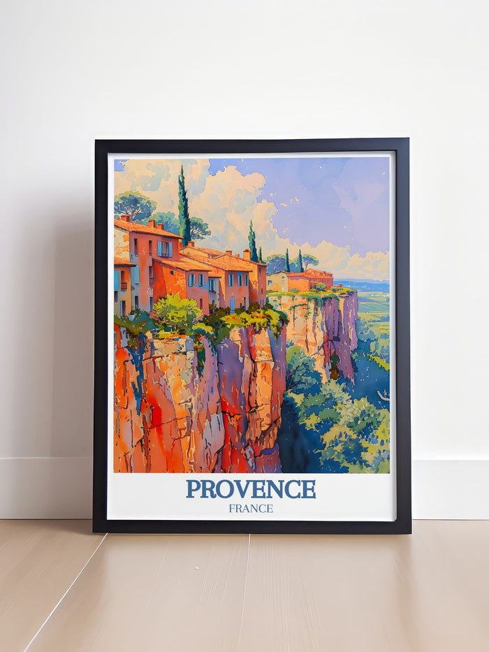 Provence   Posters - Roussillon and Ochre Village  Home Decor - France  Art