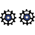 Pulley Wheels for Shimano 11-Speed - 12 Tooth Narrow Wide, Coated Races, Alloy, Black