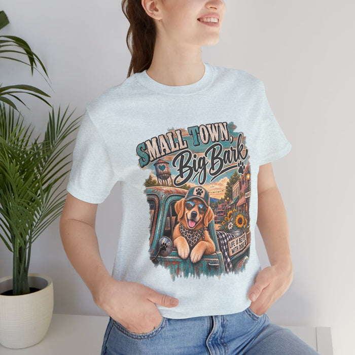 Small Town Big Bark, Country Dog, Western Dog , Dog Lover, Golden Retriever Shirt