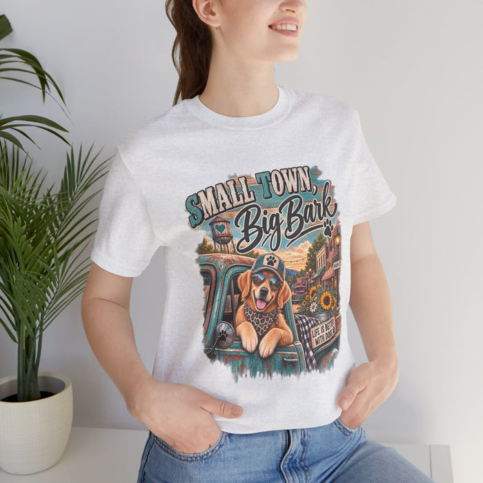 Small Town Big Bark, Country Dog, Western Dog , Dog Lover, Golden Retriever Shirt