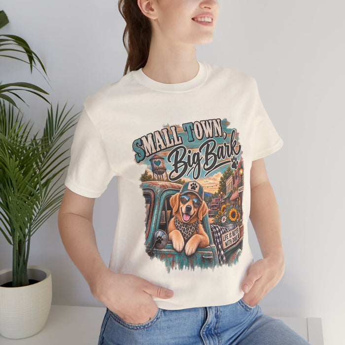 Small Town Big Bark, Country Dog, Western Dog , Dog Lover, Golden Retriever Shirt