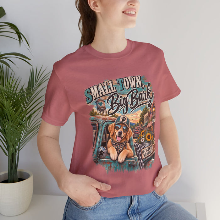 Small Town Big Bark, Country Dog, Western Dog , Dog Lover, Golden Retriever Shirt
