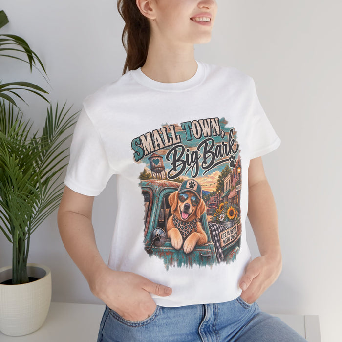 Small Town Big Bark, Country Dog, Western Dog , Dog Lover, Golden Retriever Shirt