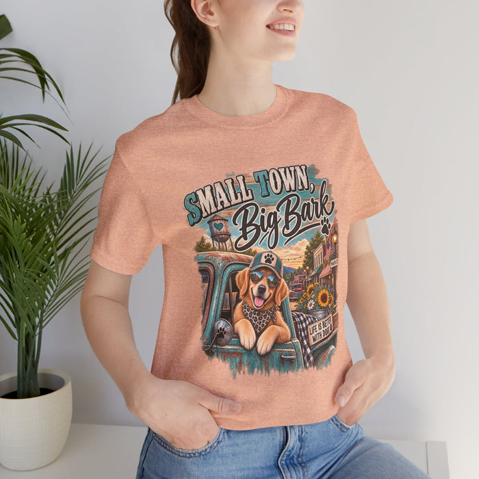 Small Town Big Bark, Country Dog, Western Dog , Dog Lover, Golden Retriever Shirt