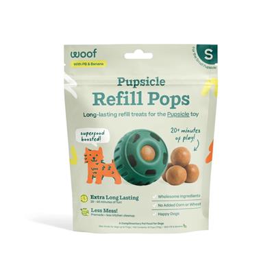Woof Pupsicle Pops Dog Treats Refills -Peanut Butter & Banana